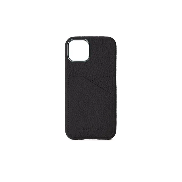 Bonaventura iPhone 15 baksideetui krympeskinn svart