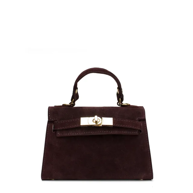 Latalia Trento veske bordeaux semsket skinn