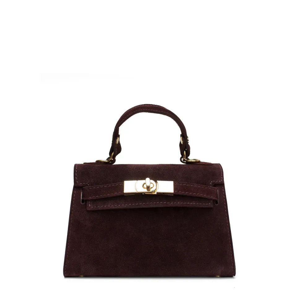Latalia Trento veske bordeaux semsket skinn