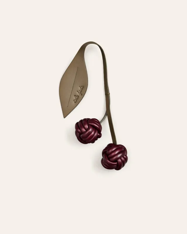 Calajade Sailor Cherry charm veskeanheng Kombu Green Merlot ekte skinn