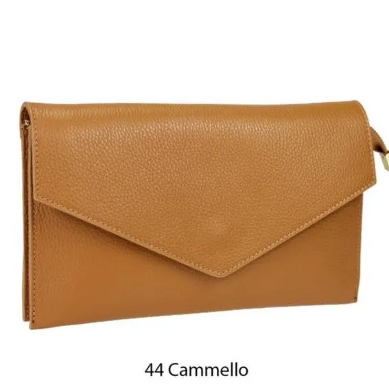 Latalia kuvertveske clutch skinn med skulderreim 28 cm