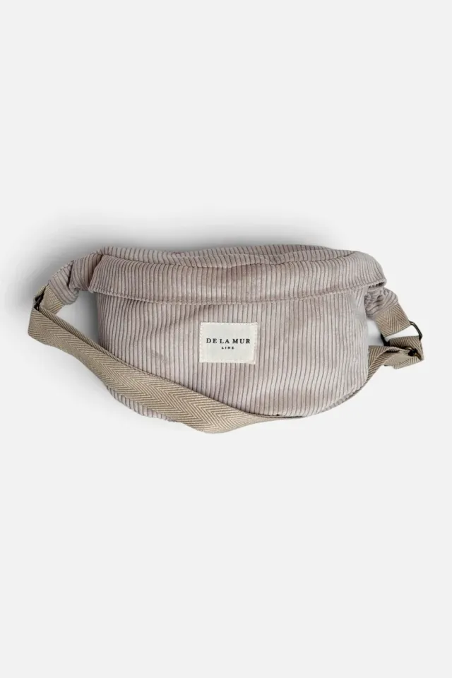 De La Mur Tofe rumpetaske 31x23 cm beige kord