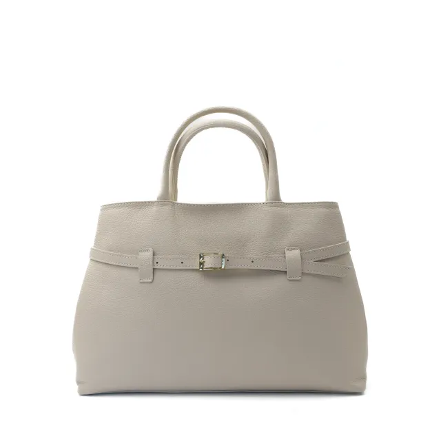 Latalia Pisa-maxi veske beige stor jobb skinn