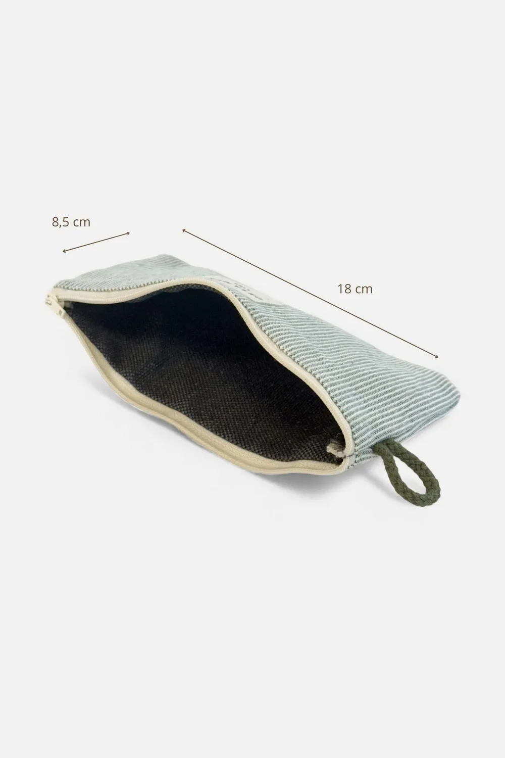 De La Mur Teo brilleetui 18 cm stripet grønn