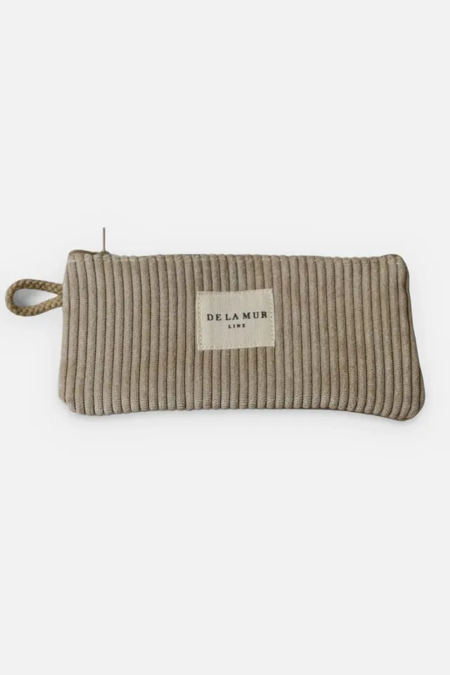 De La Mur Tofe brilleetui beige 17x8 cm kordfløyel