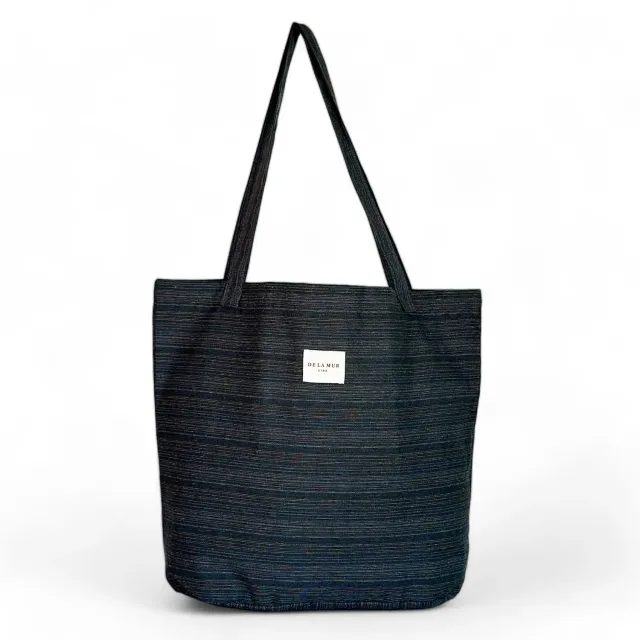 De La Mur Amar Grande shopper stripet blåbrun