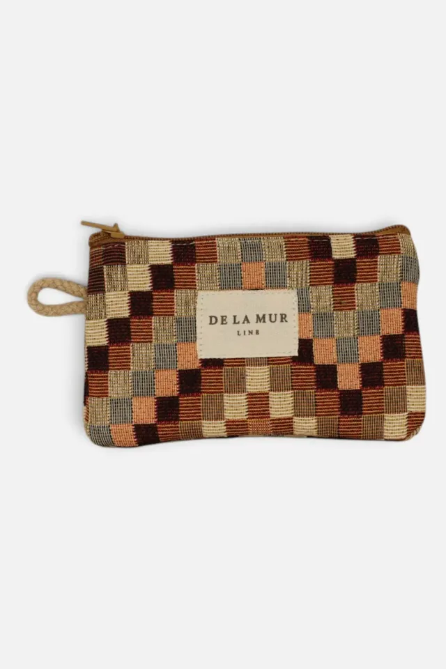 De La Mur Pier lommebok 12x8 cm jacquard brun