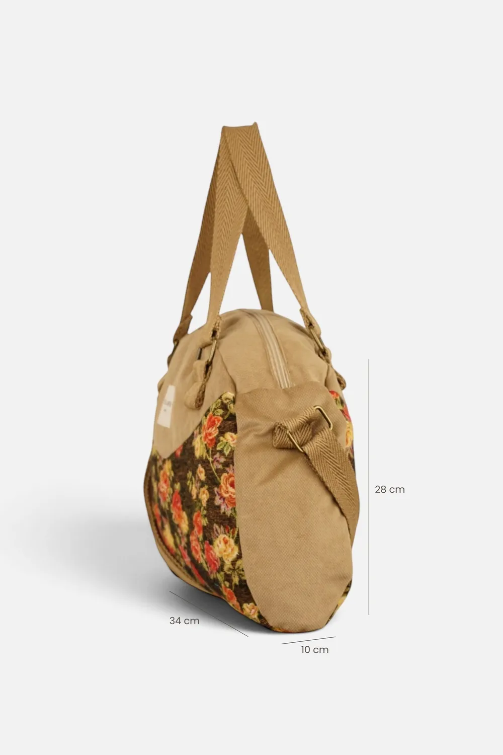 De La Mur Pepi skulderveske brun blomstret 34 cm