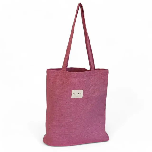 De La Mur Fam totebag liten rosa stoff åpen