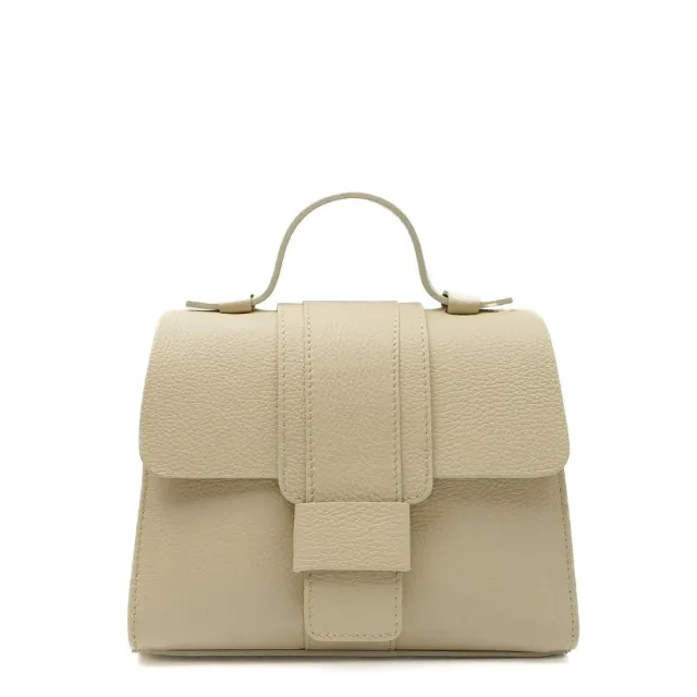 Latalia Parma håndveske beige ekte skinn