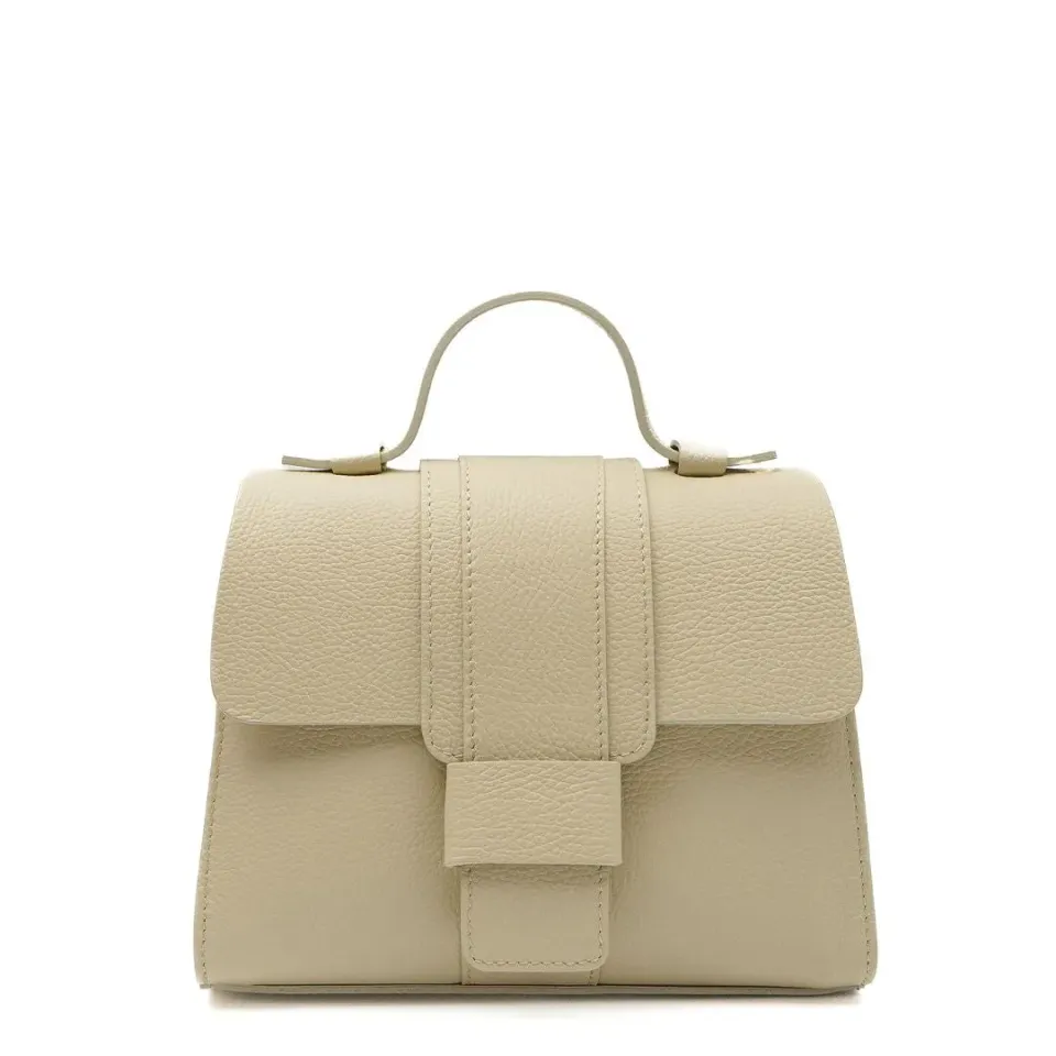 Latalia Parma håndveske beige ekte skinn