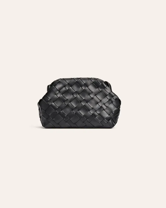 Cala Jade Aimee clutch svart flettet kuskinn