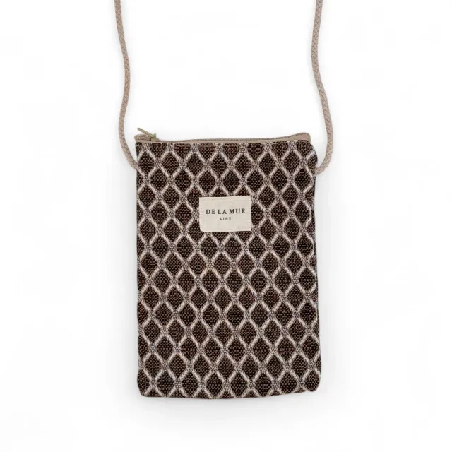 De La Mur Cobre mobilveske 12x18 cm brun jacquard