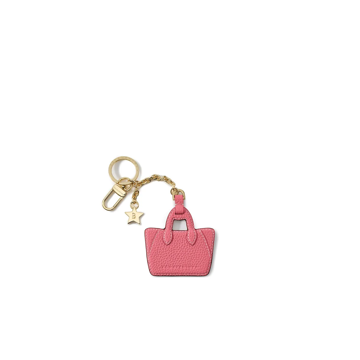 Bonaventura Mia Tote nøkkelring greige shell pink skinn