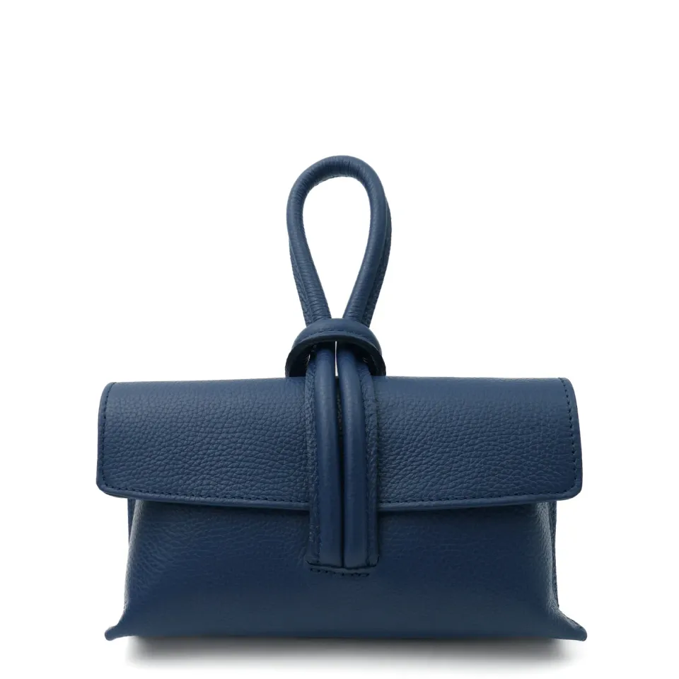 Latalia Barletta skinnveske blue jeans mini ekte skinn