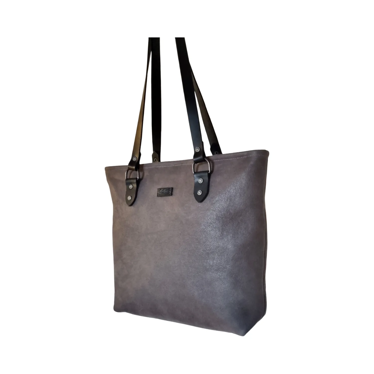 Julia Stray skinnveske sort 38 cm storfe glidelås