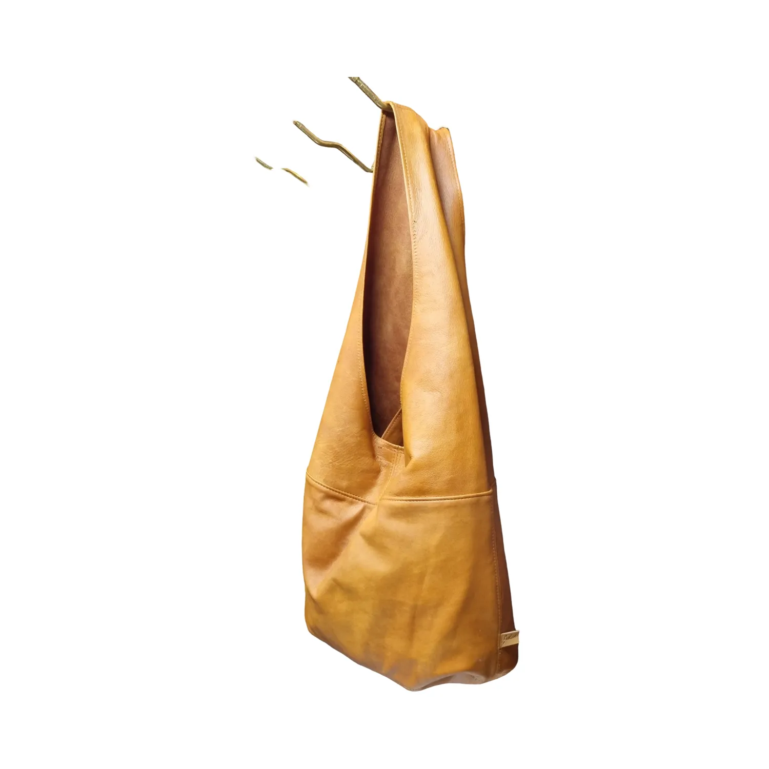 Julia Stray Stor myk skinnveske 33x29 brun