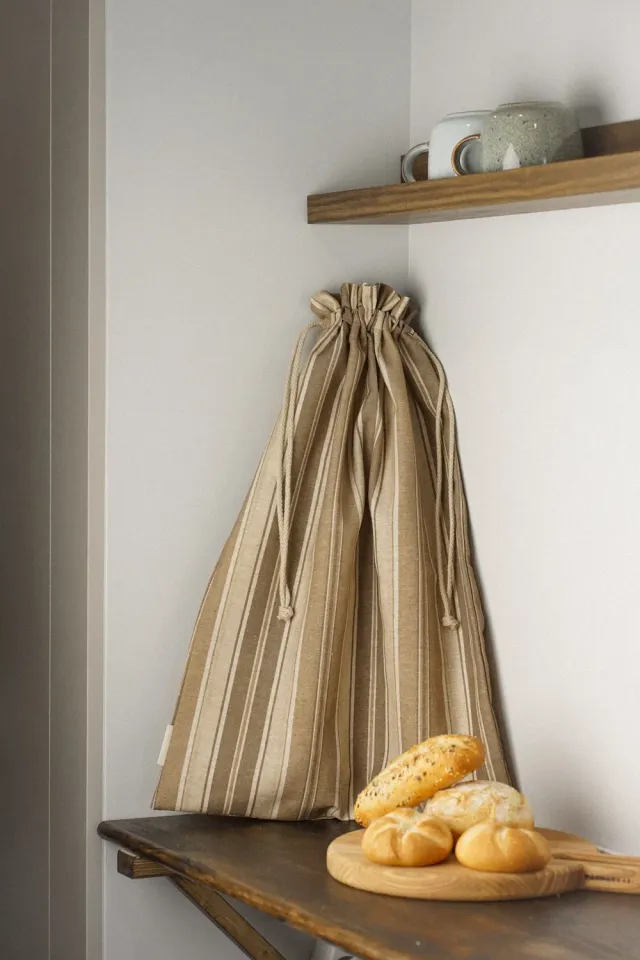 De La Mur Soro brødpose beige brun 39x60 cm stripet