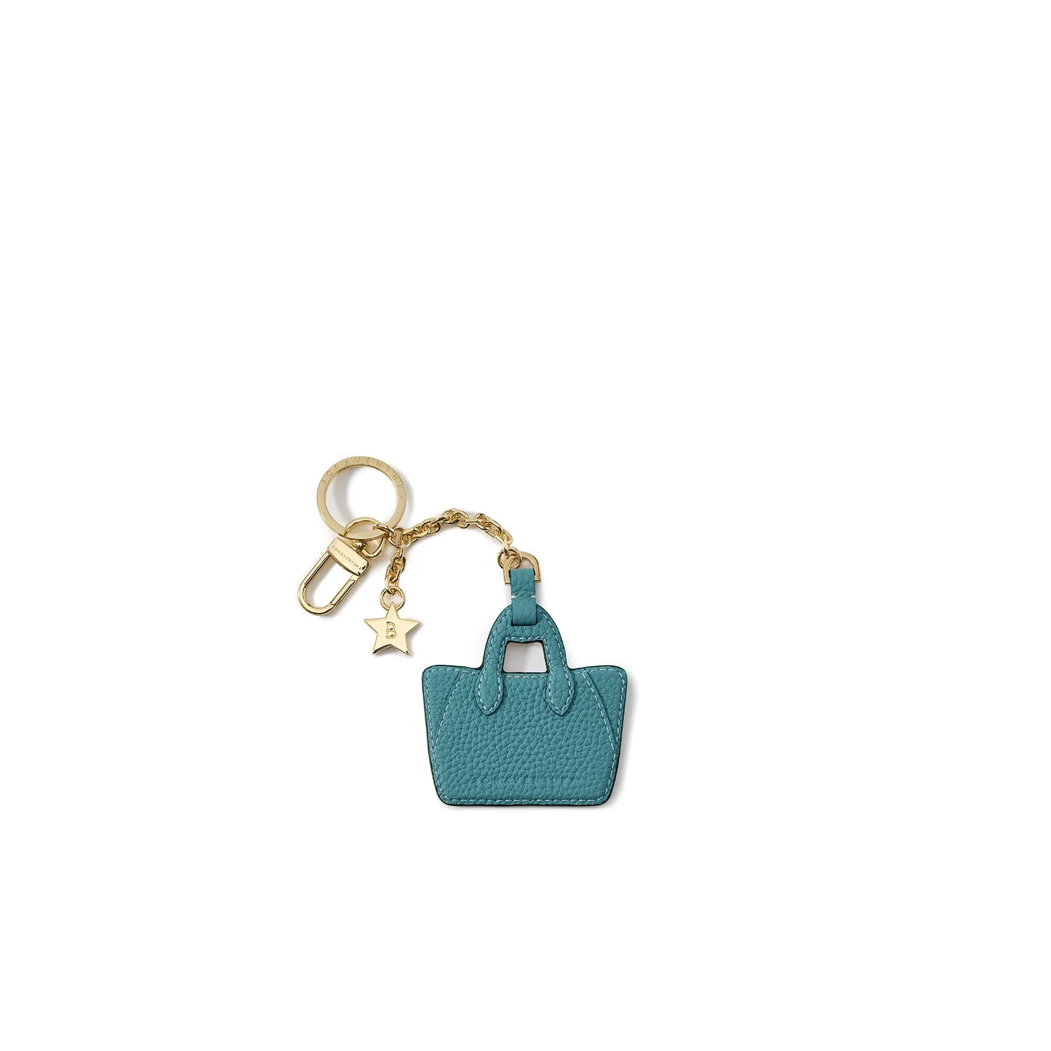 Bonaventura Mia Tote nøkkelring greige shell pink skinn