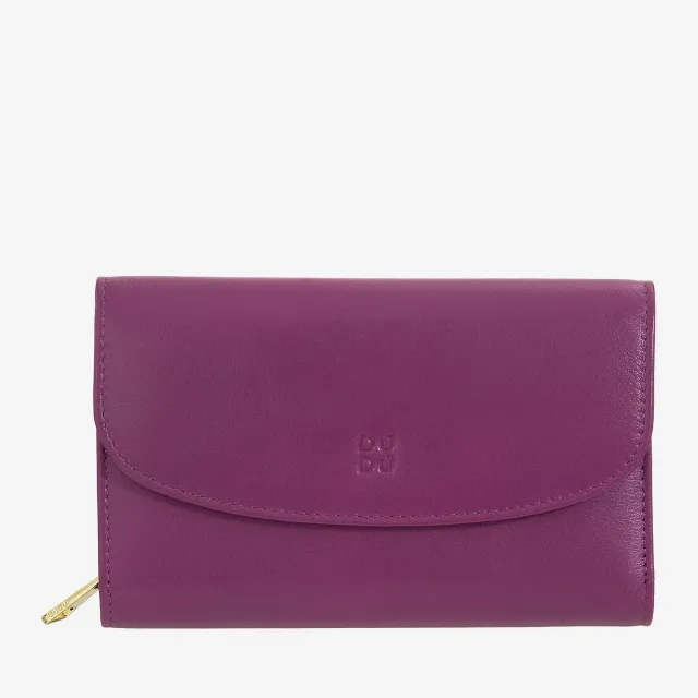 DuDubags Cannes lommebok svart lavendel nappaskinn
