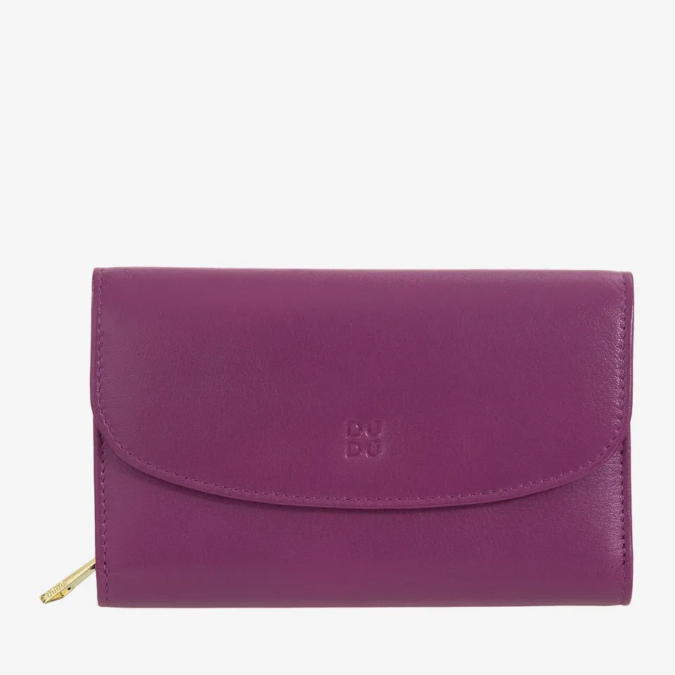 DuDubags Cannes lommebok svart lavendel nappaskinn