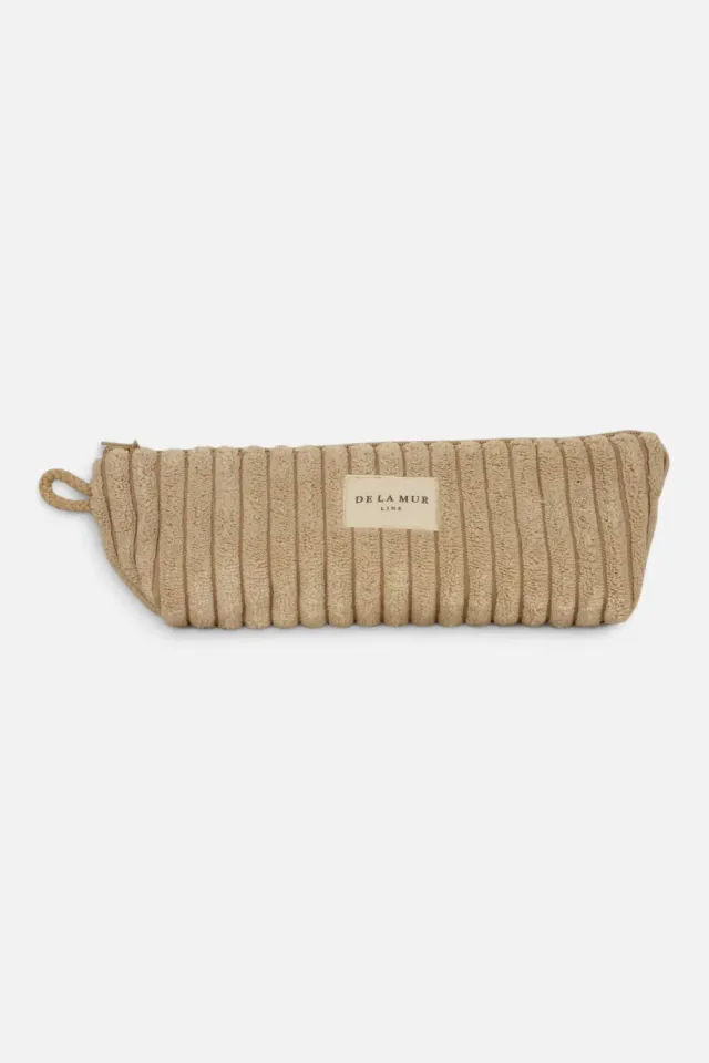 De La Mur Estuche Moka pennal 18x7x7 beige kordfløyel