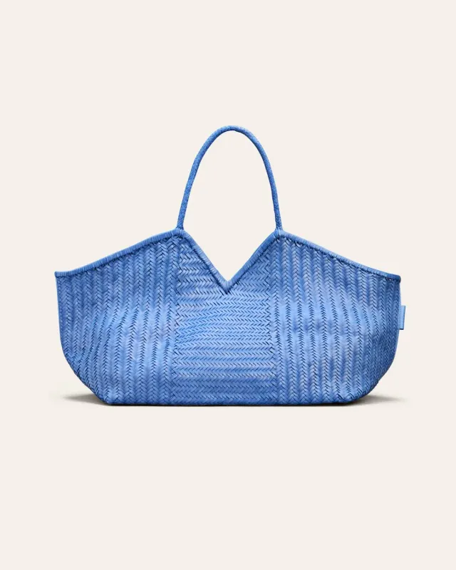 CALAJADE Humi XL tote Allure Blue flettet skinn