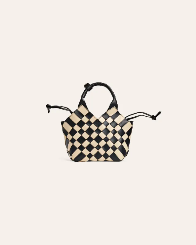CALAJADE Misu Mini crossbody sort flettet skinn