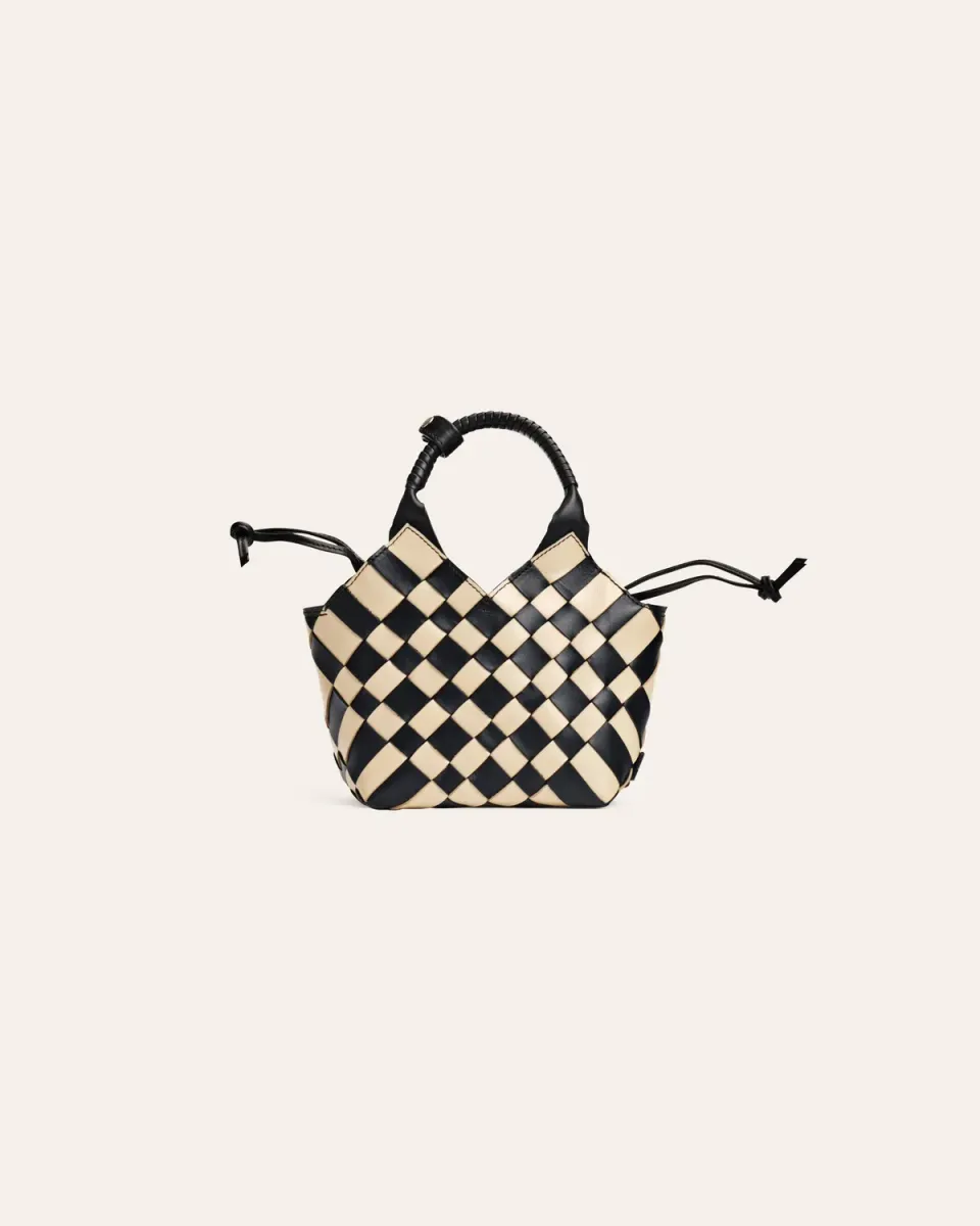 CALAJADE Misu Mini crossbody sort flettet skinn