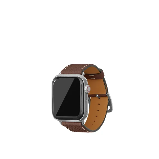 Bonaventura Apple Watch skinnreim krympet Kastanje sølv