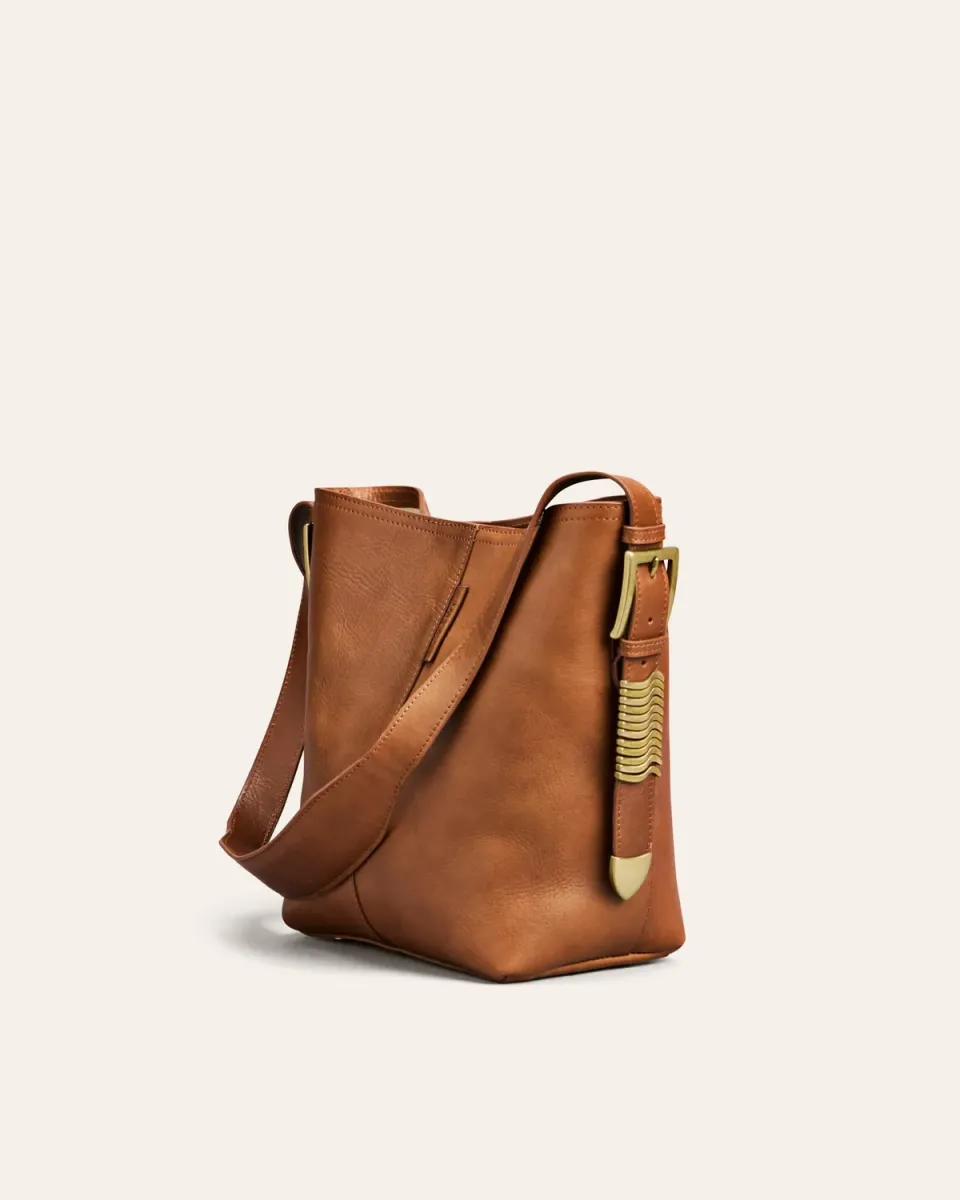 Calajade Koala skulderveske Vintage Brown skinn