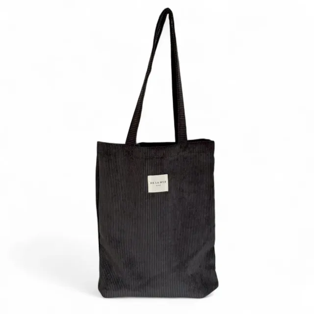 De La Mur Boni liten totebag grå cordfløyel