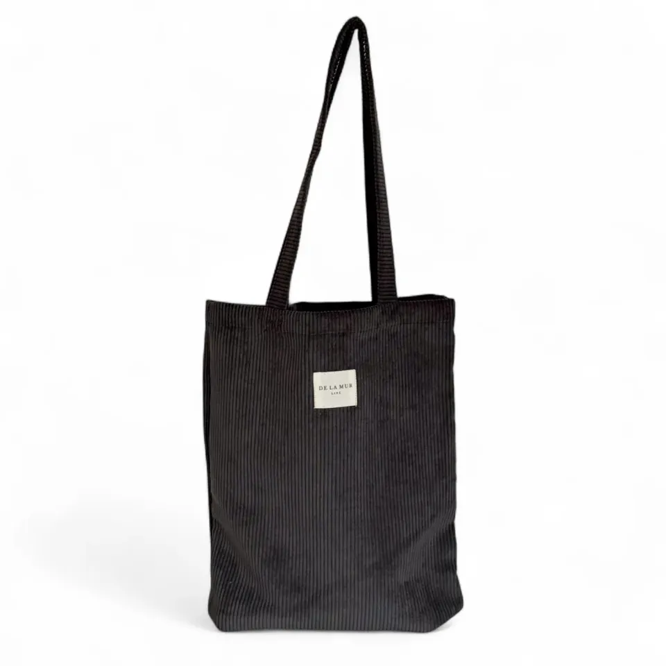 De La Mur Boni liten totebag grå cordfløyel