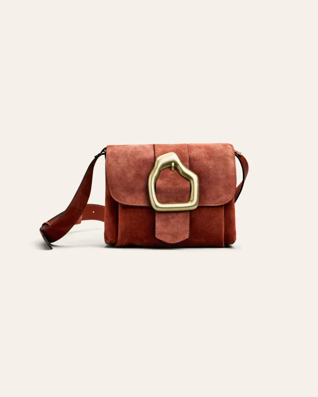 Cala Jade Nami Mini crossbody veske Rusty Suede semsket