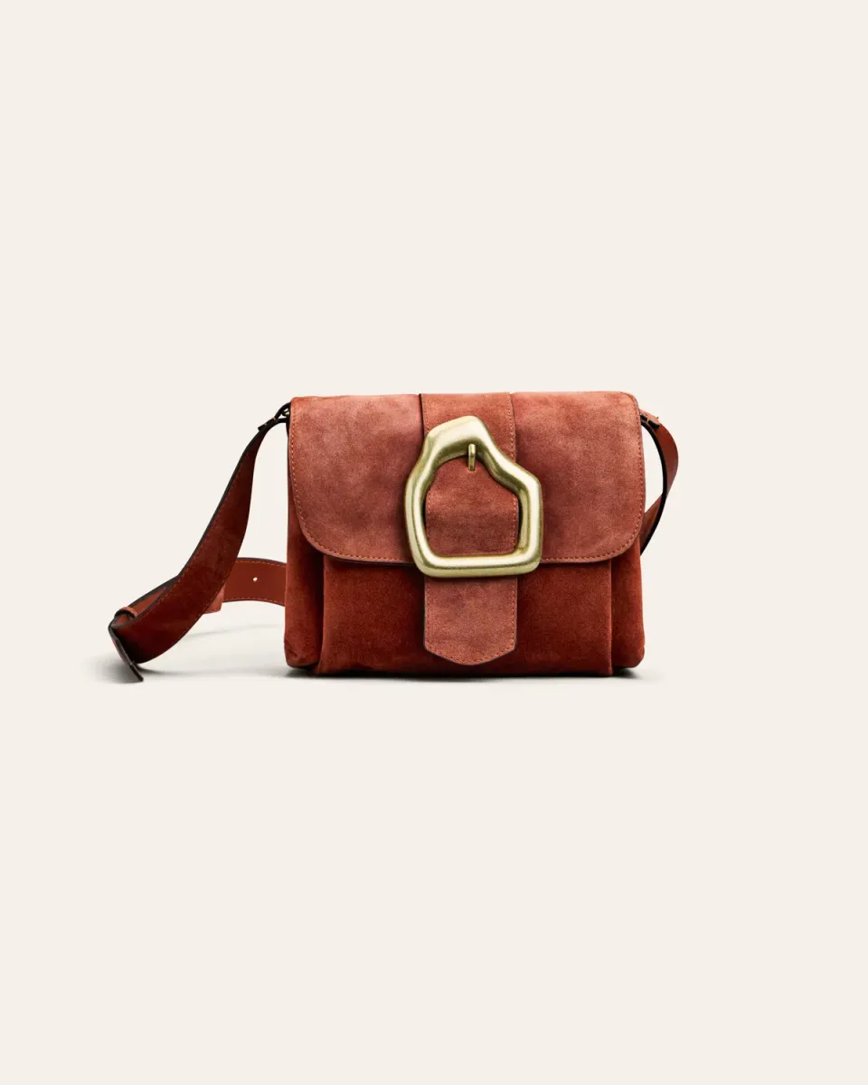 Cala Jade Nami Mini crossbody veske Rusty Suede semsket