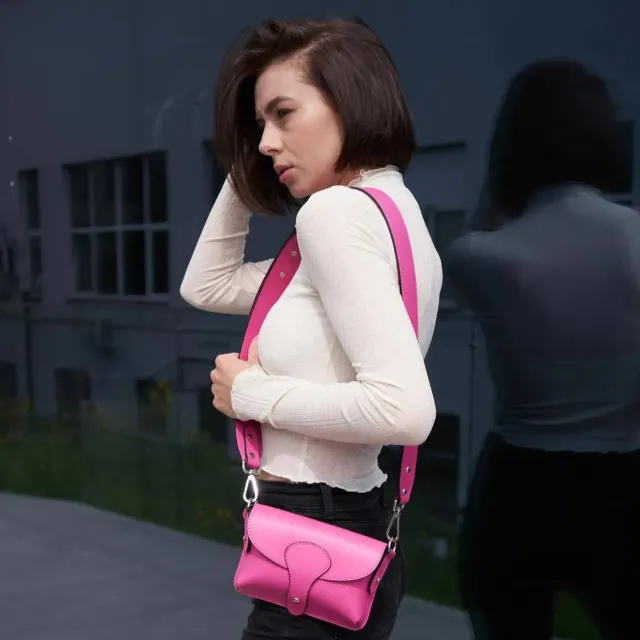 Latalia Monza-Mini crossbody rosa skinn liten
