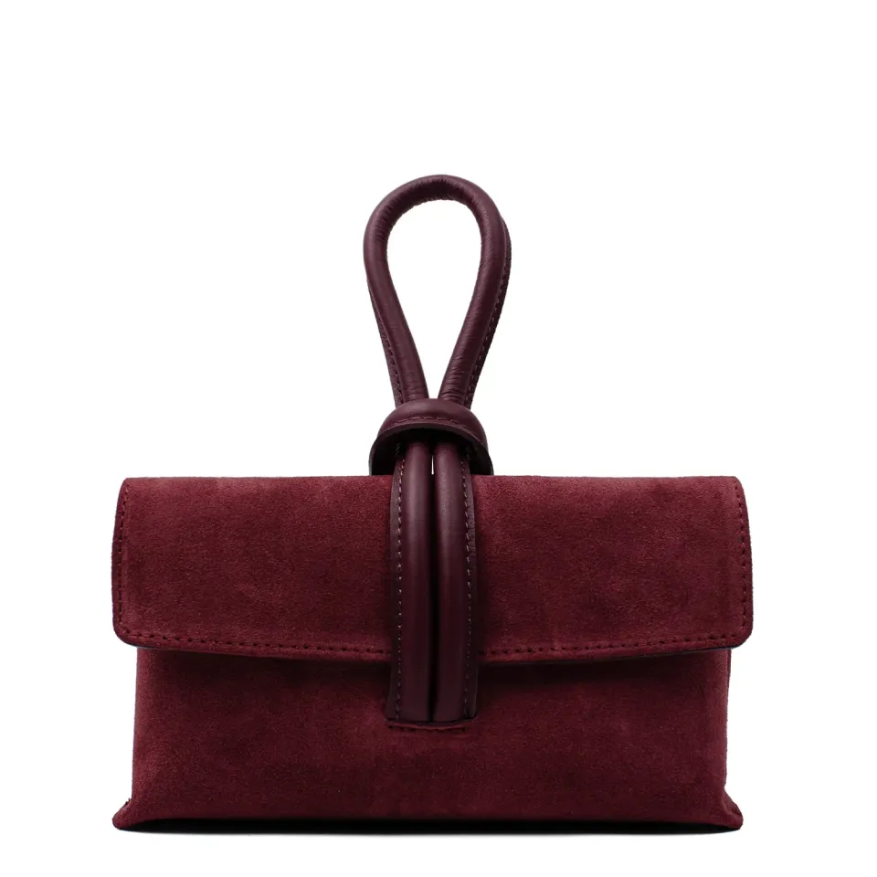 Latalia Barletta kuvertveske mocka bordeaux 23 cm