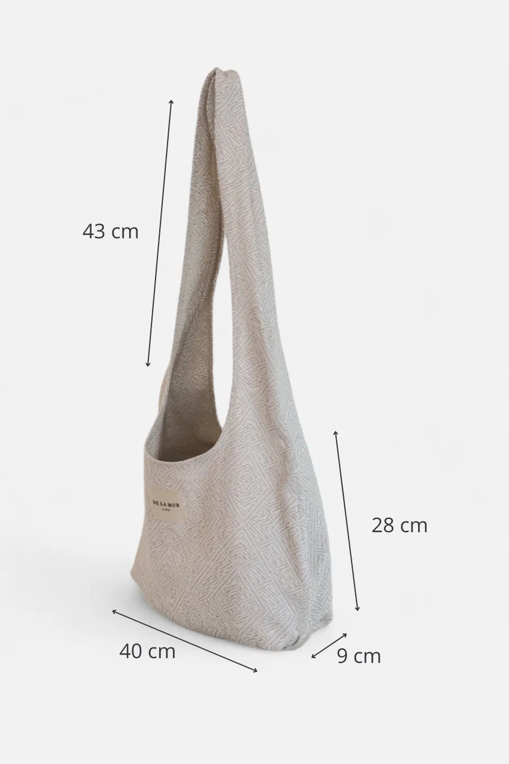 De La Mur Roca oval skulderveske beige 40x28 cm