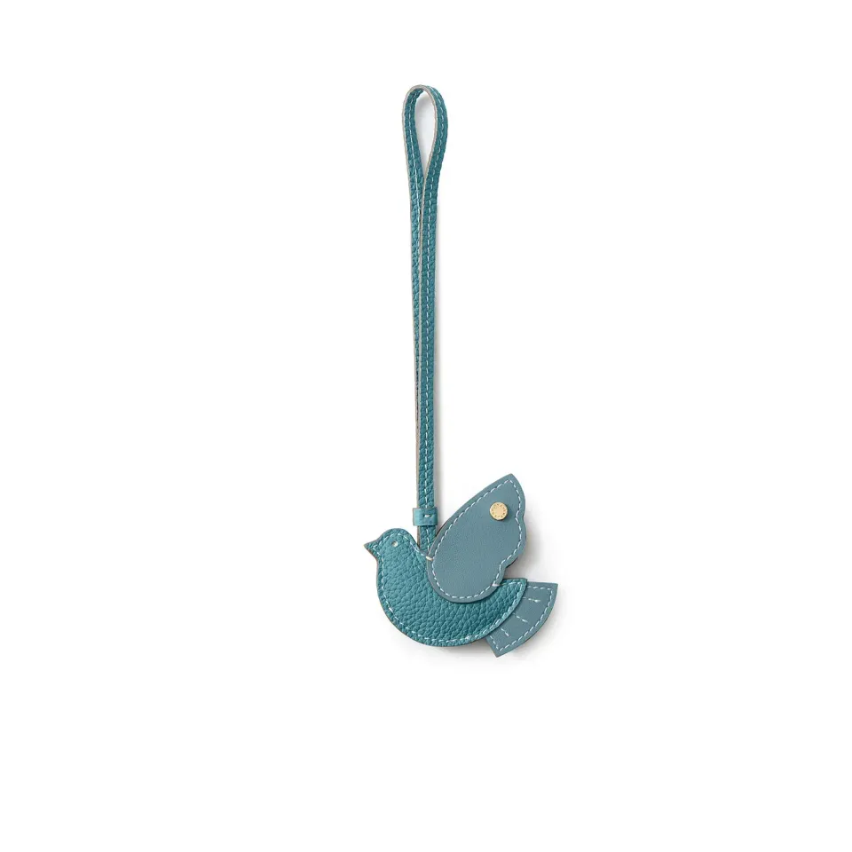 Bonaventura Animal Lucky Charm Bird Blå Cyan skinn