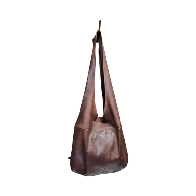 Julia Stray Stor myk skinnveske 33x29 brun