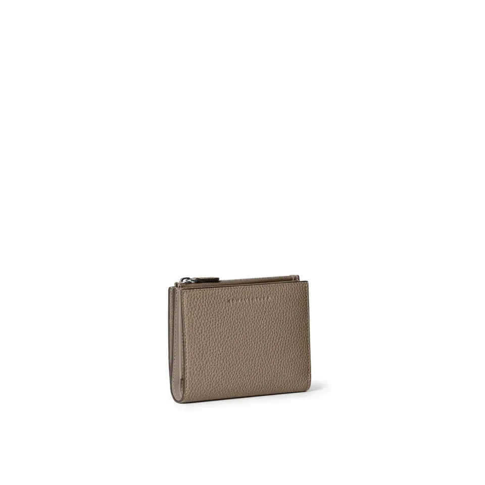 Bonaventura Bi-fold Slim lommebok Etoupe krympeskinn