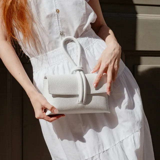 Latalia Barletta miniveske hvit 23 cm skinn