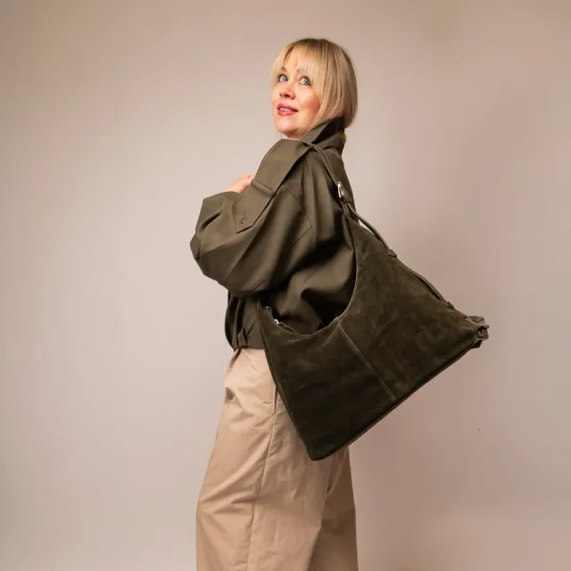 Latalia Rosia Maxi skulderveske khaki mocka