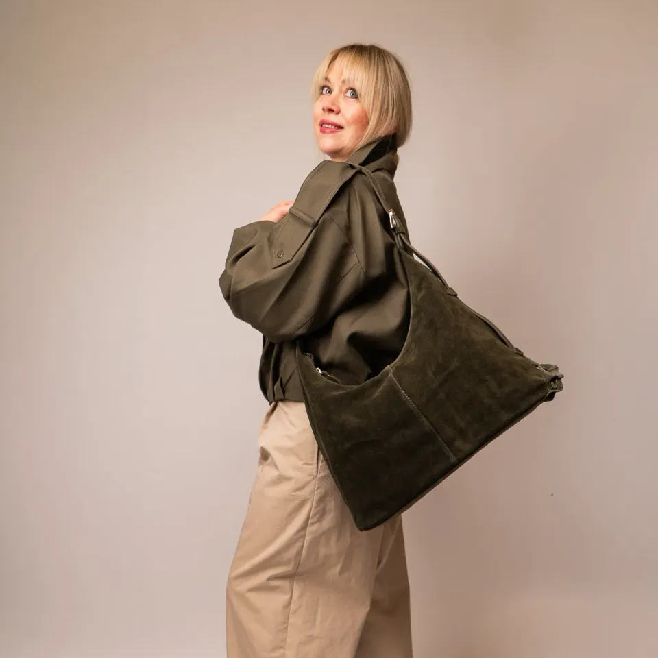 Latalia Rosia Maxi skulderveske khaki mocka