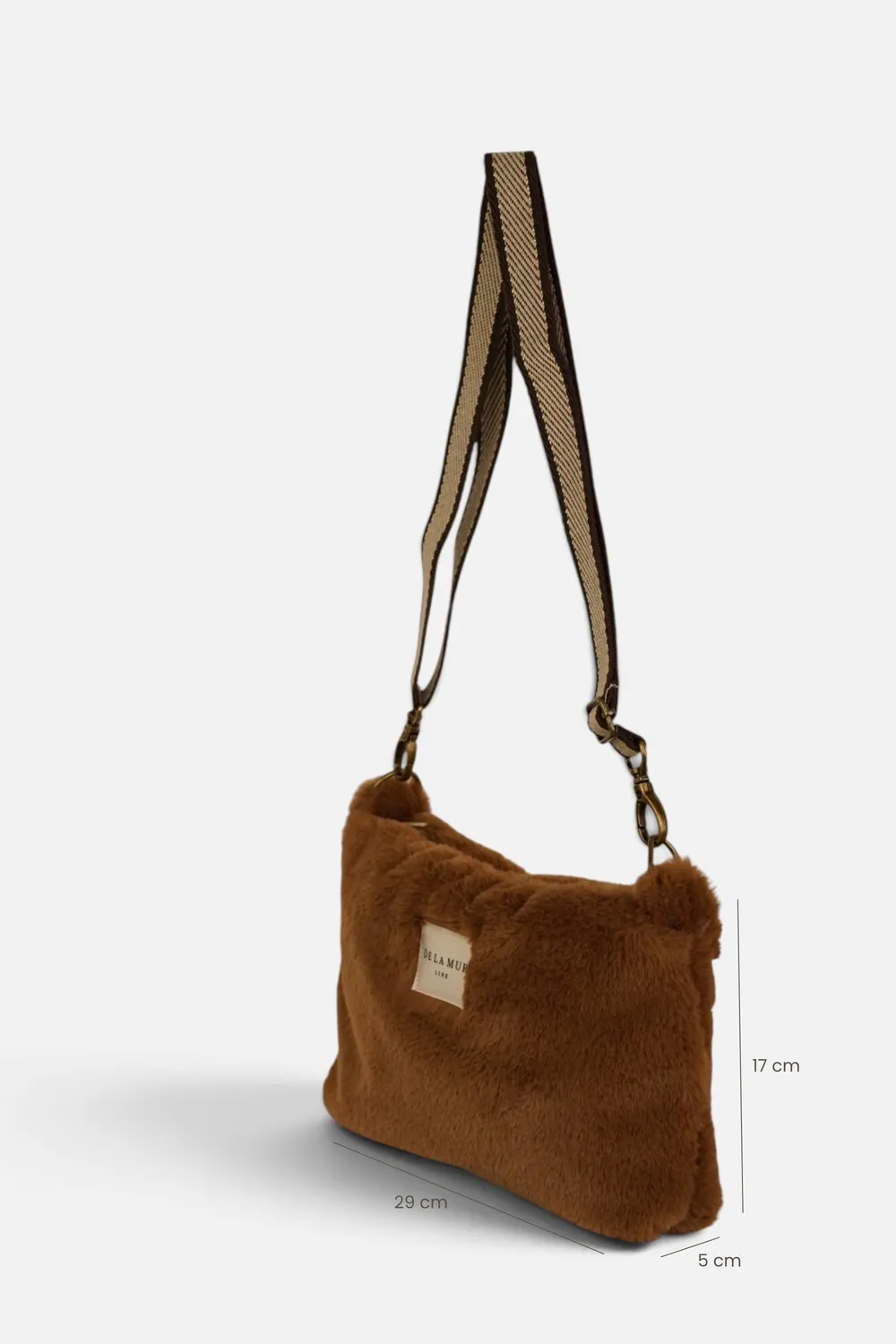 De La Mur Pile clutch veske brun 29x17 cm
