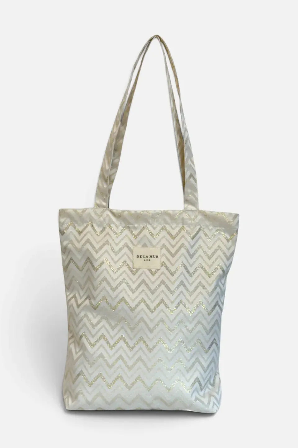 De La Mur Astro totebag beige sikksakk glidelås