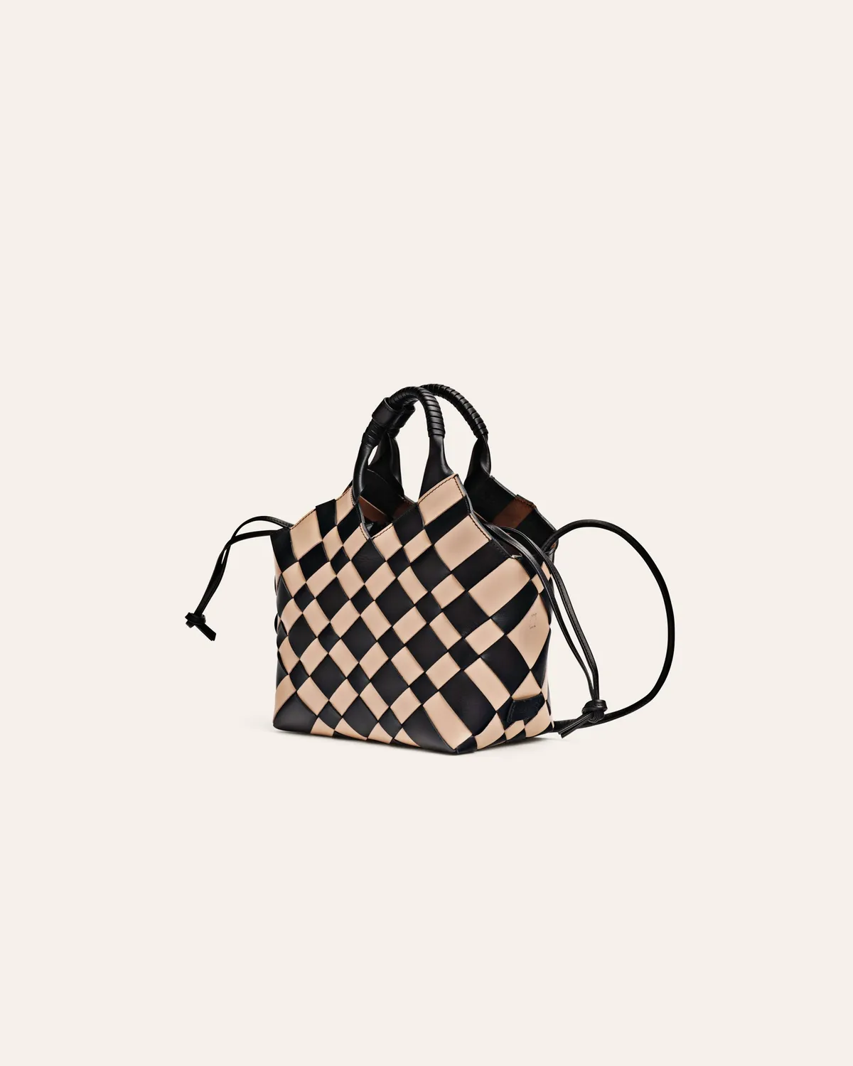 Cala Jade Misu skulderveske Chess Black flettet skinn