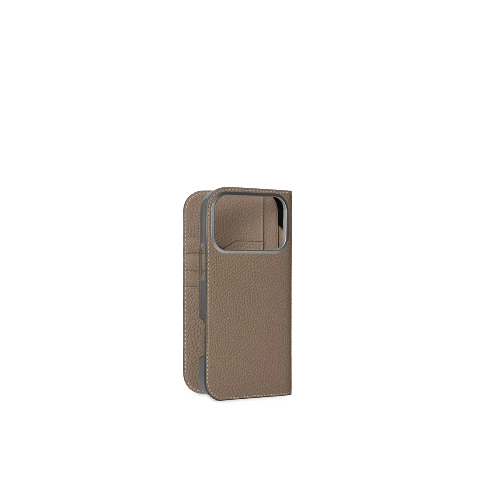 Bonaventura 18 Pro Max diary case krympeskinn Svart