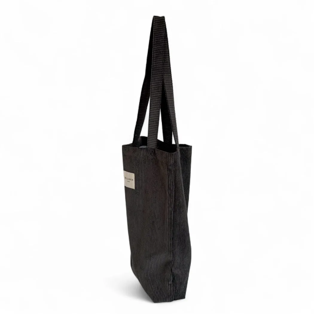 De La Mur Boni liten totebag grå cordfløyel