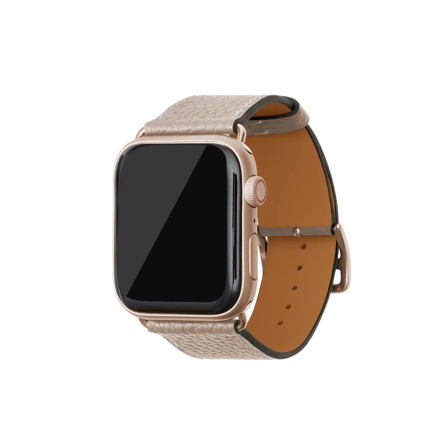 Bonaventura Apple Watch-reim krympeskinn svart 44-49 mm